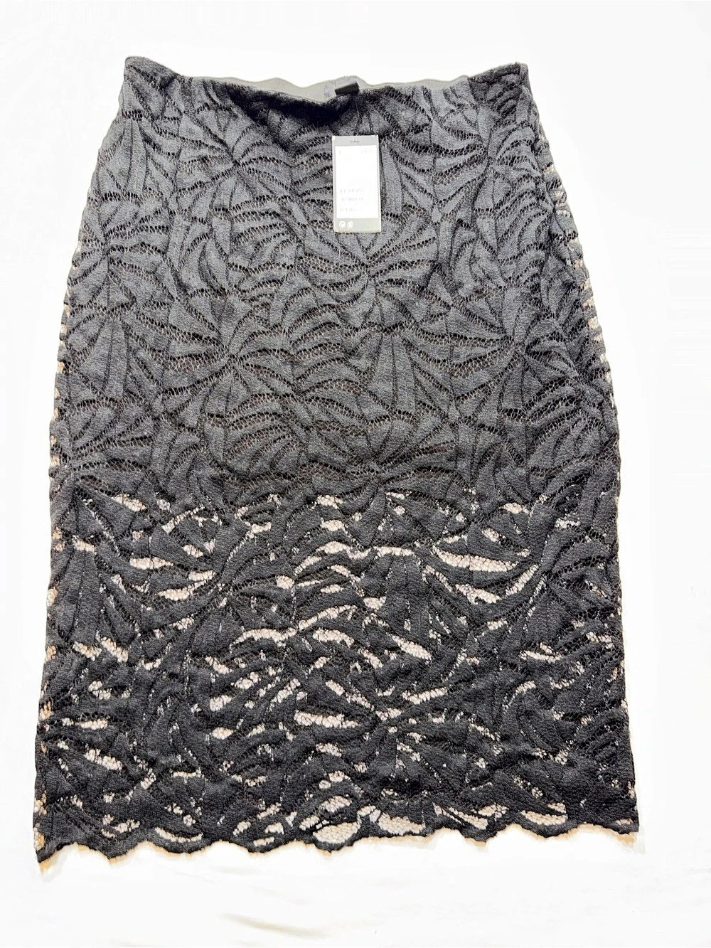 H&M Floral Lace Midi Skirt Black Size Large NWT holiday dressy